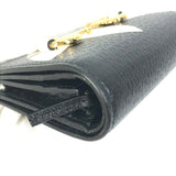 GUCCI Folded wallet Pochette Crossbody logo adidas adidas collaboration Shoulder wallet leather 702248 black Women Used Authentic