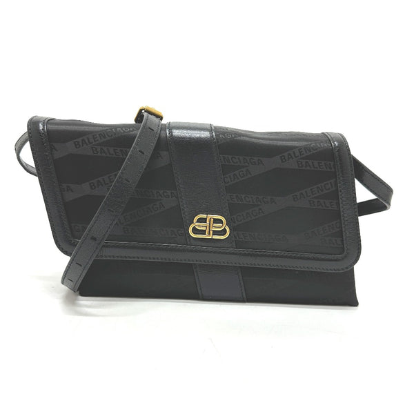 BALENCIAGA Shoulder Bag 2WAY bag logo SHIFT BAG M Nylon / leather 580161 black Women Used Authentic