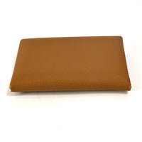 HERMES Card Case Coin Pocket Coin case Card Case Wallet Calvi duo Epsom Brown Women Used Authentic