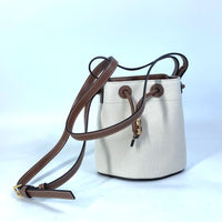 BURBERRY Tote Bag Bucket Crossbody 2WAY Shoulder Bag TB Bucket Canvas / leather 8070576 Ivory system Women Used Authentic