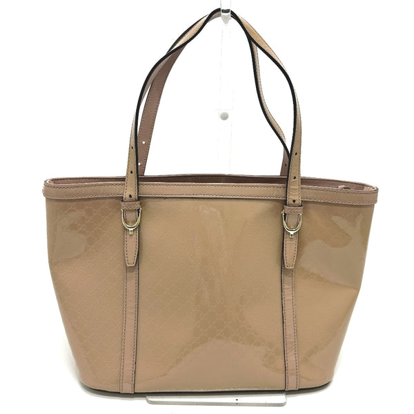 GUCCI Tote Bag Handbag Micro GG enamel 336776 beige Women Used Authentic