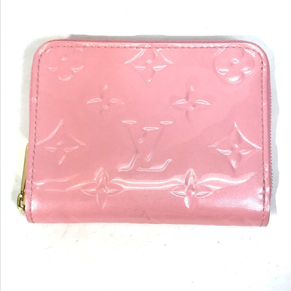 LOUIS VUITTON Coin case Coin Pocket Wallet Monogram Vernis Zip around purse Monogram Vernis M81891 pink Women Used Authentic
