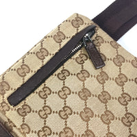 GUCCI Waist bag Bag Shoulder Bag GG logo body bag GG canvas / leather 28566 beige mens Used Authentic