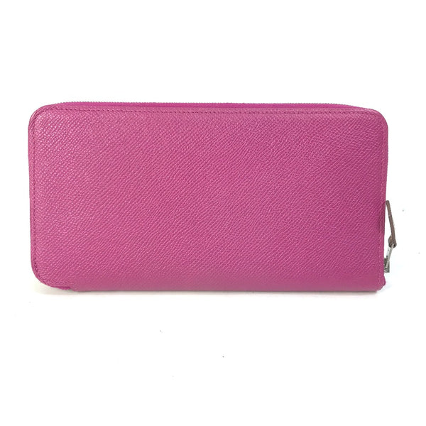 HERMES Long Wallet Purse Zip Around Long wallet Azap long silk in Epsom purple Women Used Authentic