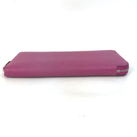 HERMES Long Wallet Purse Zip Around Long wallet Azap long silk in Epsom purple Women Used Authentic