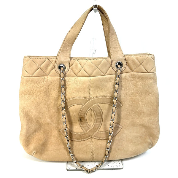 CHANEL Shoulder Bag Chain 2WAY bag COCO Mark suede beige Women Used Authentic