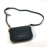 BURBERRY Shoulder Bag Pochette bag Crossbody logo Fastener design leather black Women Used Authentic