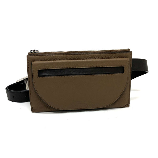 BURBERRY Waist bag Two-tone color olympia belt leather 80424891 Brown mens Used Authentic