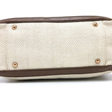 Salvatore Ferragamo Tote Bag shoulder bag bag Gancini Canvas / leather beige mens Used Authentic