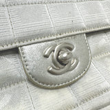 CHANEL Shoulder Bag chain bag CC COCO Mark New Travel Line Chocolate Bar canvas A15316 Silver system Women Used Authentic