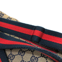 GUCCI Waist bag body bag GG Belt bag Leather / canvas 28566 Navy mens Used Authentic