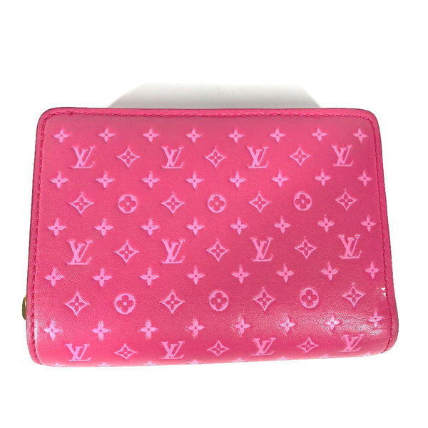 LOUIS VUITTON Folded wallet Compact wallet Monogram Portefeuille Lou leather M82357 pink Women Used Authentic