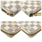 Louis Vuitton Damier Azur Canvas Zippy Wallet N60019 Geldbörse verwendet 1074-4e17 100% authentisch *l