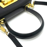Salvatore Ferragamo Handbag Bag 2WAY handbag Gancini Shoulder Bag leather AQ-212193 black Women Used Authentic