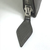 HERMES Clutch bag bag business bag L-shaped fastener Zip computer Epsom Gray unisex(Unisex) Used Authentic