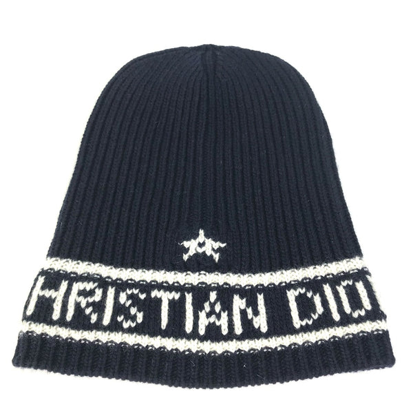 Christian Dior Knit cap hat logo Wool / cashmere 31NOE714IXGH Navy Women Used Authentic