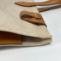 HERMES Tote Bag Shoulder Bag hippo 50 Toruash / Leather beige Women Used Authentic