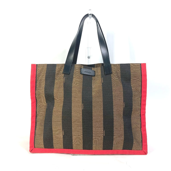 FENDI Tote Bag With porch Shoulder Bag Shoulder Bag Pecan Leather / canvas 8BH252 Brown mens Used Authentic