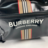 BURBERRY Backpack Backpack logo stripe check Coated canvas 8030015 black mens Used Authentic