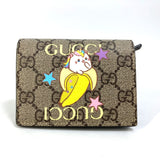 GUCCI Folded wallet Compact wallet GG Rainbow & Star Bananya GG Supreme Canvas 701009 beige Women Used Authentic