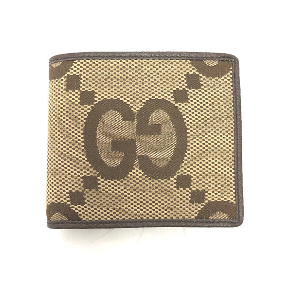 GUCCI Folded wallet Wallet GG jumbo GG canvas 699314 beige Women Used Authentic