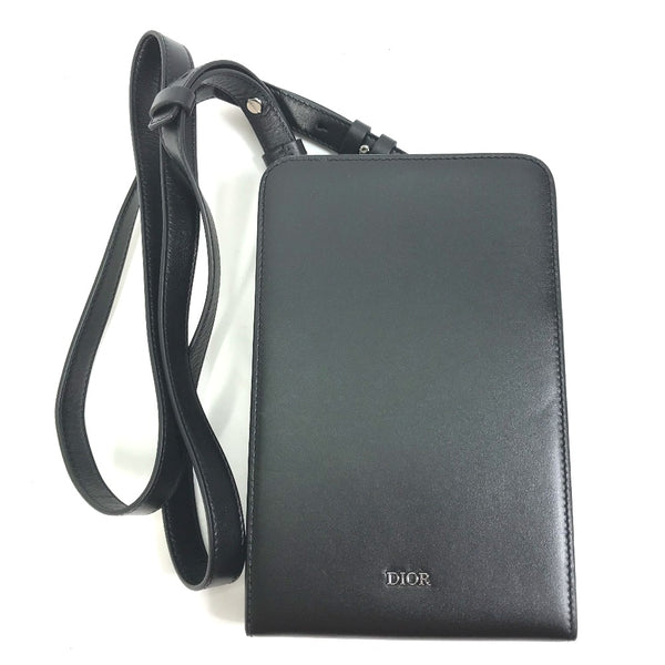 Christian Dior Shoulder Bag Ultra Messenger Crossbody pochette bag crossbody Phone case leather black mens Used Authentic
