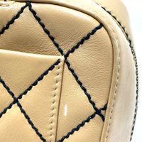 CHANEL Handbag Bag Vintage Tote Bag CC COCO Mark Wild stitch lambskin beige Women Used Authentic
