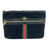 GUCCI Clutch bag bag business bag Sherry line Ofidia Leather / suede 517551 black unisex(Unisex) Used Authentic