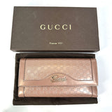 GUCCI Trifold wallet Long Wallet Purse GG enamel 294977 pink Women Used Authentic