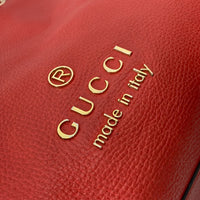 GUCCI Tote Bag Braided handle logo Shoulder Bag Shoulder Bag leather 380118 Red series Women Used Authentic