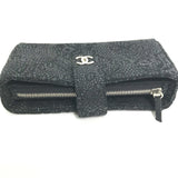 CHANEL Pouch Coin case COCO Mark CC leather black Women Used Authentic