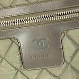 CHANEL Tote Bag Medium Tote Shoulder Bag Check quilted shawl Cococoon Nylon A48611 khaki Women Used Authentic
