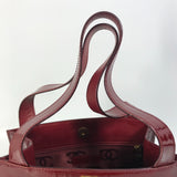 CHANEL Tote Bag handbag bag CC COCO Mark punching camellia Patent leather Bordeaux system Women Used Authentic