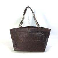 CHANEL Tote Bag Chain Shoulder Bag bag CC COCO Mark Big Coco Caviar skin Brown Women Used Authentic
