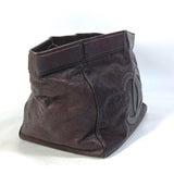 CHANEL Tote Bag Chain Shoulder Bag bag CC COCO Mark Big Coco Caviar skin Brown Women Used Authentic