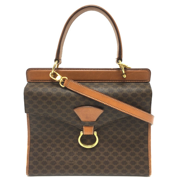 CELINE Shoulder Bag Bag 2WAY handbag Macadam One handle PVC / Leather Brown Women Used Authentic