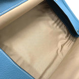 HERMES Clutch bag bag business bag Equi Pouch Toile Ash / Taurillon Clemence blue Women Used Authentic