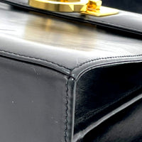 Salvatore Ferragamo Shoulder Bag Bag 2WAY handbag Gancini Square type leather BX-212193 black Women Used Authentic