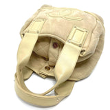 CHANEL Handbag Bag CC COCO Mark Mokomoko Mouton / Leather Beige x Gold Metal Women Used Authentic