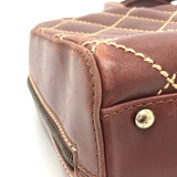 CHANEL Handbag bag vintage CC COCO Mark Wild stitch Calfskin Brown Women Used Authentic