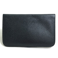 HERMES Folded wallet With coin case Dogon GM Togo black unisex(Unisex) Used Authentic