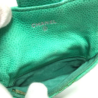 CHANEL Coin case Wallet COCO Mark CC Matrasse Soft caviar skin green Women Used Authentic