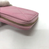 CHANEL Coin case wallet/wallet COCO Mark CC Matelasse/Card Case lambskin pink Women Used Authentic
