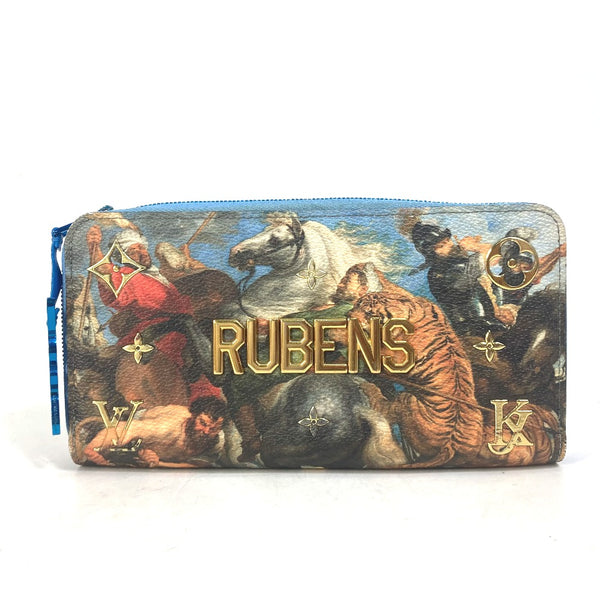 LOUIS VUITTON Long Wallet Purse Long Wallet Purse Masters Collection Zippy wallet RUBENS leather M64603 blue Women Used Authentic