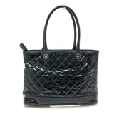 CHANEL Tote Bag Bag Shoulder Semi-Shoulder CC COCO Mark charm Matrasse Enamel / leather black Women Used Authentic