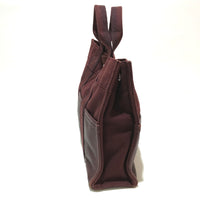 HERMES Handbag Bag Tote Bag Half leather Fool ToePM canvas Bordeaux Women Used Authentic