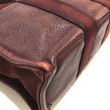 HERMES Handbag Bag Tote Bag Half leather Fool ToePM canvas Bordeaux Women Used Authentic