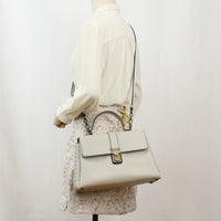 BOTTEGAVENETA Medium Piazza Shoulder INTRECCIATO Handbag With shoulder strap leather Women color White