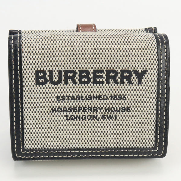 BURBERRY W Hook Wallet Folded wallet with coin purse Gray/Black cotton mens