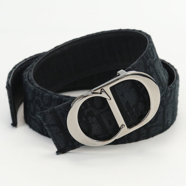 Christian Dior 4371RUYSE oblique reversible belt belt leather Black unisex